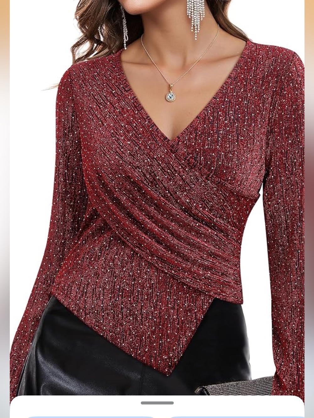 Women’s sparkly rhinestone, long sleeve shirt
